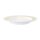 Porzellan Teller halbtief in weiß am Tellerrand mit einem schmalen gelben Farbband dekoriert