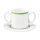 Community Pinselband grün, Kaffeebecher mit 2 Henkel stapelbar, Inhalt: 28 cl
