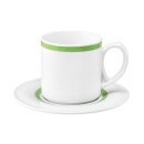 Community Pinselband grün, Kaffeebecher mit Henkel stapelbar, Inhalt: 28 cl