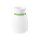 Porzellan Blumenvase in weiß und oben am Rand mit einem schmalen grünen Farbband dekoriert