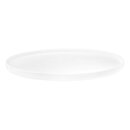 Platte oval Porzellan in weiss mit hochstehendem geradem Rand