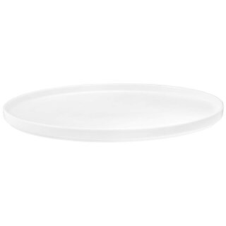 Platte oval Porzellan in weiss mit hochstehendem geradem Rand