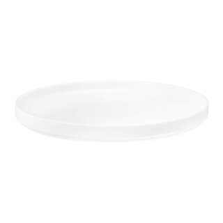Porzellan Teller rund in weiss mit hochstehendem geradem Rand