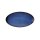 Porzellan Platte oval in stabiler Gastronomie Qualität mit einer Coup Form ohne Fahne von unten weiß und von oben in der Farbe blau mit einem dunklem Rand am Plattenrand