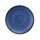 Porzellan Untertasse in stabiler Gastronomie Qualität mit einer Coup Form ohne Fahne von unten weiß und von oben in der Farbe blau mit einem dunklem Rand am Untertassenrand