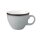 Kaffeetasse Porzellan stabiler Gastronomie Qualität in einer runden Form mit Henkel von innen weiß und von aussen in der Farbe grau mit einem dunklem Rand am Trinkrand