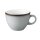 Cappuccinotasse Porzellan stabiler Gastronomie Qualität in einer runden Form mit Henkel von innen weiß und von aussen in der Farbe grau mit einem dunklem Rand am Trinkrand