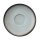 Porzellan Untertasse in stabiler Gastronomie Qualität mit einer Coup Form ohne Fahne von unten weiß und von oben in der Farbe grau mit einem dunklem Rand am Untertassenrand