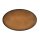 Porzellan Platte oval in stabiler Gastronomie Qualität mit einer Coup Form ohne Fahne von unten weiß und von oben in der Farbe braun mit einem dunklem Rand am Plattenrand