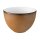 Kaffeetasse Porzellan stabiler Gastronomie Qualität in einer runden Form ohne Henkel von innen weiß und von aussen in der Farbe braun mit einem dunklem Rand am Trinkrand