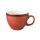 Kaffeetasse Porzellan stabiler Gastronomie Qualität in einer runden Form mit Henkel von innen weiß und von aussen in der Farbe rot mit einem dunklem Rand am Trinkrand