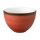 Kaffeetasse Porzellan stabiler Gastronomie Qualität in einer runden Form ohne Henkel von innen weiß und von aussen in der Farbe rot mit einem dunklem Rand am Trinkrand