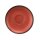 Porzellan Untertasse in stabiler Gastronomie Qualität mit einer Coup Form ohne Fahne von unten weiß und von oben in der Farbe rot mit einem dunklem Rand am Untertassenrand