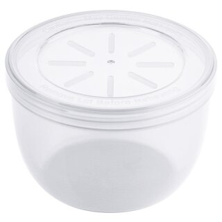 Mehrweg Suppenbehälter To Go mit einem dichtschliessenden Deckel in weiss transparent Fassungsvermögen 470 ml