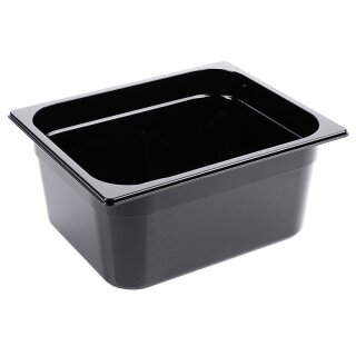 Kunststoff Behälter schwarz in dem Gastronormmaß 1/2 mit einer Tiefe von 15 cm