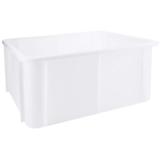 Weißer Lebensmittelbehälter aus Kunststoff für die Lagerung oder für den Transport von Lebensmittel mit einen Gesamtvolumen von 30 Liter