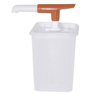 Dispenser aus Kunststoff 5 ltr mit Pumpenaufsatz, Portion 30 ml
