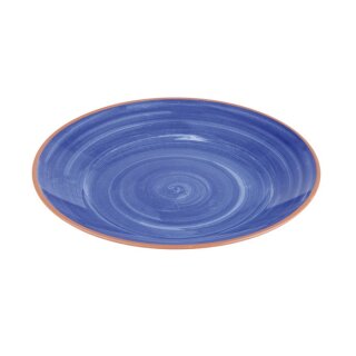 Teller LA VIDA aus Melamin - 2-farbig Terrakotta/Blau - Ø 32 cm