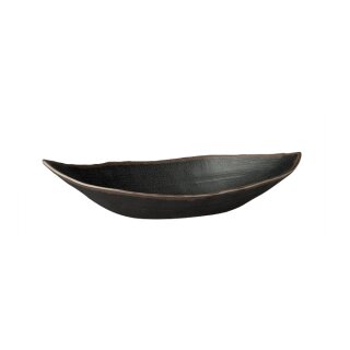 Blattschale MARONE aus Melamin - 2-farbig schwarz/braun - 36 x 19 cm