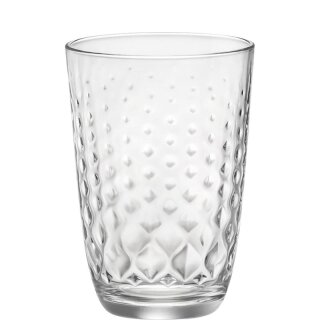 Trendiges Trinkglas mit einer Struktur im Glas und eine Inhalt von 39,5 cl