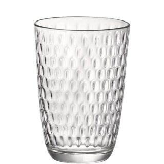 Trendiges Trinkglas mit einer Struktur im Glas und eine Inhalt von 39 cl