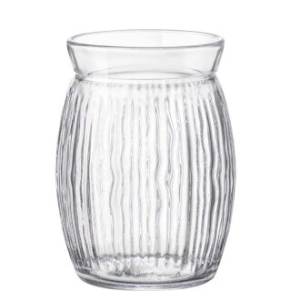 Bauchiges transparentes Cocktailglas in Form einer Kokosnuss 