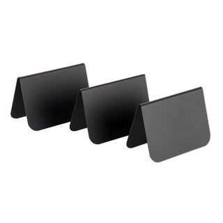 Tischaufsteller aus PVC in schwarz, 7,5 x 3,5 cm, H: 5 cm (10er Set)
