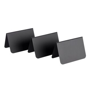 Tischaufsteller aus PVC in schwarz, 10,5 x 6 cm, H: 6,5 cm (10er Set)