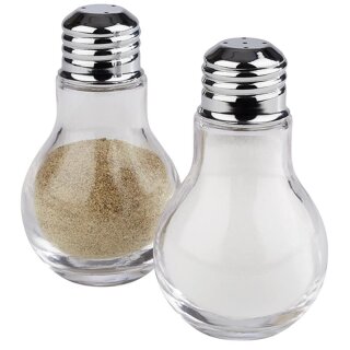 Salz und Pfefferstreuer, Ø 6 cm, H: 10 cm, Glas/Edelstahl