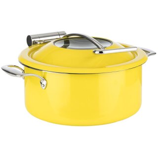 Chafing Dish aus 18/8 Edelstahl in gelb, Ø 30,5 cm, H: 17,5 cm