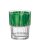 Lyon Optique Tumbler stapelbar aus der Serie Natura Green, transparentes Wasserglas mit einem Stapelrand und mit einem grünen rundum Dekor am oberen Rand