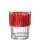 Lyon Optique Tumbler stapelbar aus der Serie Natura Red, transparentes Wasserglas mit einem Stapelrand und mit einem roten rundum Dekor am oberen Rand