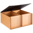 Buffet Box TOAST BOX, 36 x 33,5 cm, H: 17,5 cm, helles Eichenholz, Deckel aus Kunstleder