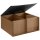 Buffet Box TOAST BOX, 36 x 33,5 cm, H: 17,5 cm, dunkles Eichenholz, Deckel aus Kunstleder