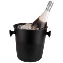 Wein- / Sektkühler aus Aluminium in schwarz mit 2 Griffen aus ABS, Ø 21,5 cm, H: 22 cm, 5 Liter