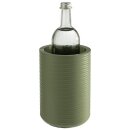 Flaschenkühler ELEMENT geriffelt aus Beton in grün, außen Ø 13 cm, innen Ø 10 cm, H: 19,5 cm