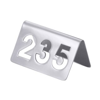Tischnummernschild dreistellig mit ausgestanzten Ziffern - ab Ziffer 100 bis 250